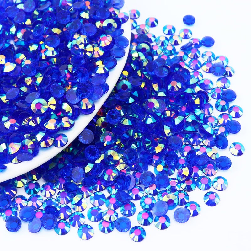 Briskbloom 10000PCS 3mm Resin Flatback Rhinestone, Transparent Royal Blue AB Flatback Jelly Rhinestones for Crafts, Tumblers, Mugs, Bottles, Nails, Loose Bling Diamond Gems Stone - Image 1